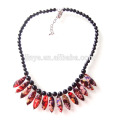 Fashion Boho Black Agate Stone Shell Beaded Necklace For Woman